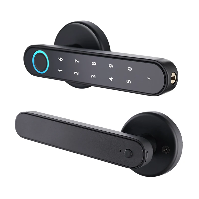 Tuya SmartLife APP Smart Fingerprint Password RFID Card Lock Dead Bolt With Key For Indoor Wooden Metal Door - Image 3